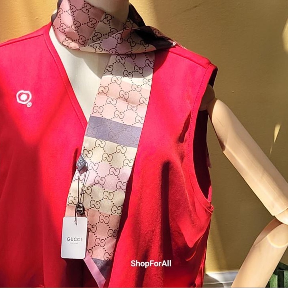 Pink Gucci Silk Twilly Scarf - Picture 4 of 6